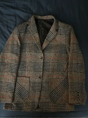 Men's Houndstooth Plaid Wool-Blend Sport Coat - Brown/Black